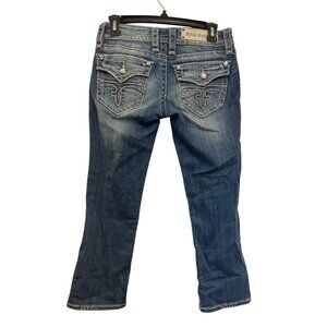 Rock Revival celine  Womens Bootcut Jeans Size 14.5 Flat Waist Distressed Blue D